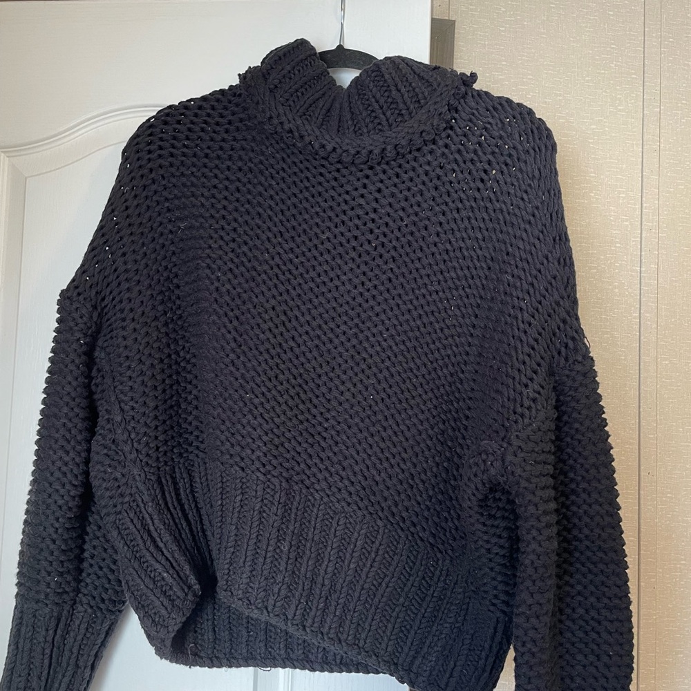 Free People Cozy Black Knit Sweater